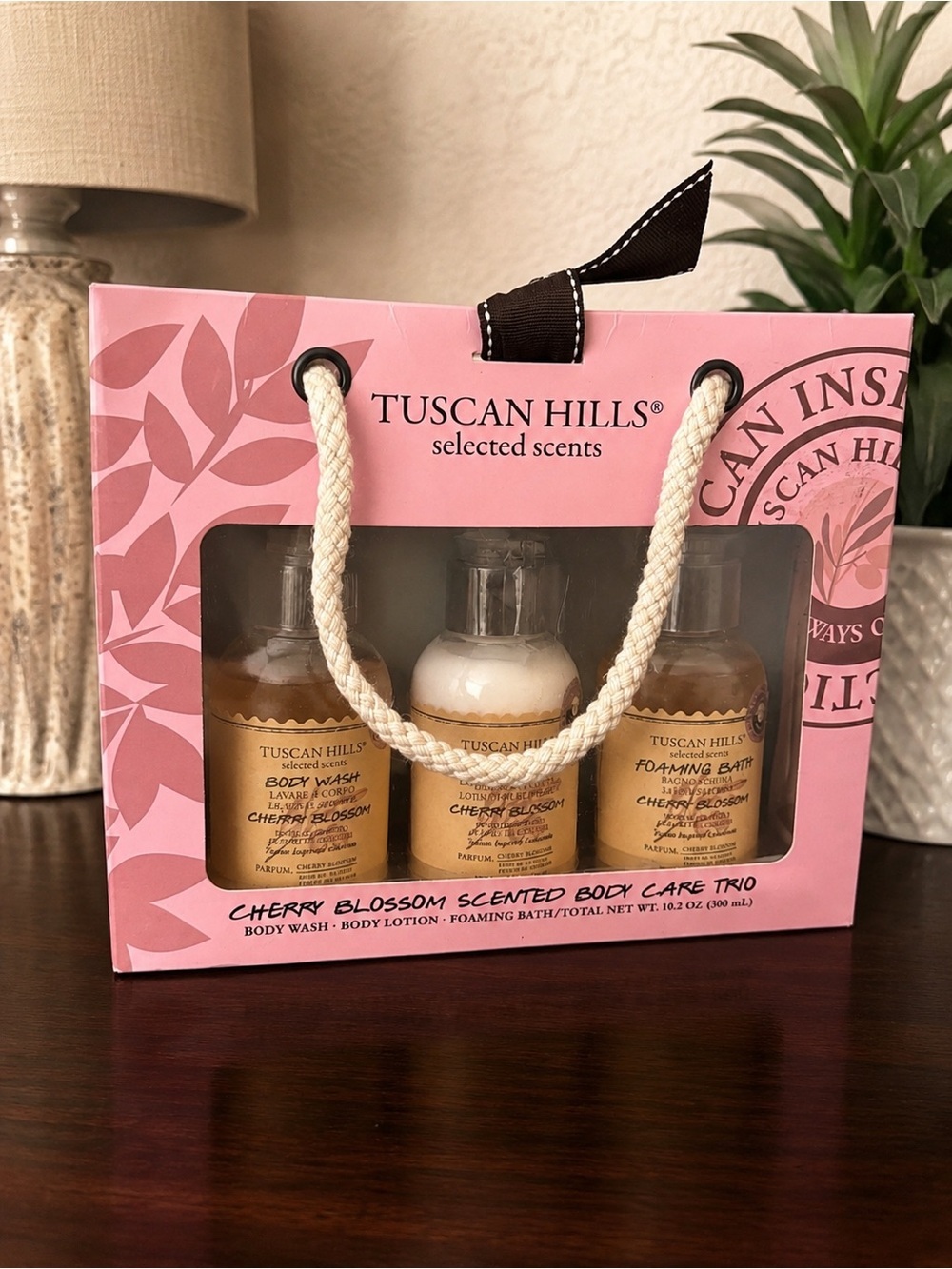 Tuscan Hills Cherry Blossom Body Care Gift Set Trio | Bath Spa Set